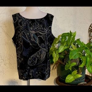 VTG Deco Sparkle Chico’s Travelers Shell